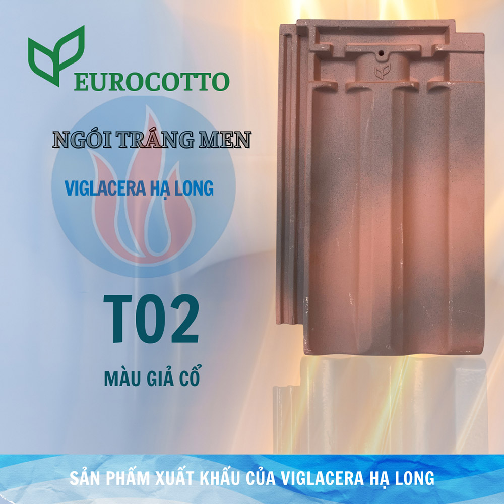 Ngói màu giả cổ EURO COTTO VIGLACERA HẠ LONG T02 Loại A1